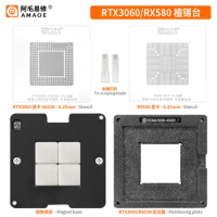 Amaoe RTX3060 RX580 Graphics Card BGA Reballing Stencil Platform For RTX2080 GTX1660 GTX1080Ti GTX1060 GPU IC Chip Tin Template