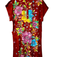 DASTER BATIK L3 LABEL BIRU LENGAN PENDEK KANCING DI DEPAN BUSUI FRIENDLY LD 130 CM / PAKAIAN BAJU SA