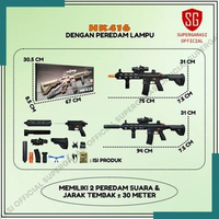 Tembakan anak HK416 Mainan outdoor anak laki-laki manual dan otomatis mode 7.4v Peredam Lampu