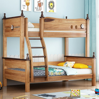 實木美式上下床環保家用子母床上下鋪雙層床木蠟油高低床兩層床