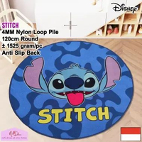 Disney Stitch Official Merchandise karpet round diameter 120 cm anti slip playmat anak motif karakte