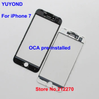 YUYOND Outer Glass With Frame Bezel + OCA Pre-installed For iPhone 7 High Quality Wholesale Free DHL EMS