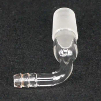 Laboratory Glassware 90 Degree Bend Vacuum Inert gas adapter with 19/26 joint 8mm hose connection