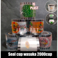 Plastik Lid Sealer Cup Polos Kartun Buah Daun Teh isi 2000cup Seal Cup Vacuum