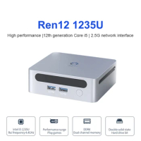Ren12 1235U Mini PC Intel 12th i5 1235U 10 cores lris Xe Graphics (Up to 1.2G) DDR4 3200MHz RAM Wifi6 Computer Desktop PC