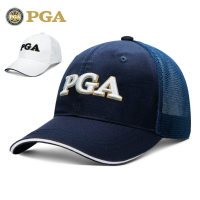 美國PGA高爾夫帽子男士透氣網球帽遮陽防曬帽可調節職業款鴨舌帽