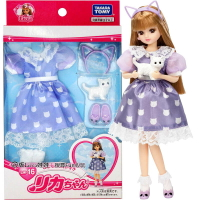 【Fun心玩】LA91018 全新 正版 莉卡最愛貓咪紫色洋裝組 LW-16 莉卡娃娃 衣服配件 莉卡洋娃娃 生日禮物