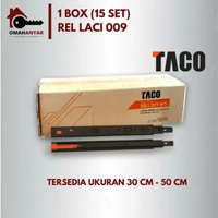 1 DOS (15 SET)-Rel Laci Push Open TACO Double Track BBS 009 Full Extention FE45mm 35 CM 1 BOX REL TA