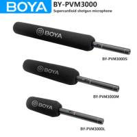 BOYA BY-PVM3000 3-Pin XLR Supercardioid Shotgun Microphone for Youtube Streaming Recording Interview Broadcasting Filmmaking