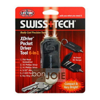 ::bonJOIE:: 美國進口 Swiss+Tech 6 合 1 XDrive Pocket Driver Tool 隨身迷你工具組 (含 LED 燈) 6-in-1 鑰匙圈 起子 鉗子 Swiss