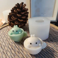 1 piece, novel rabbit cup shaped drip glue aromatherapy candle plaster decoration silicone mold