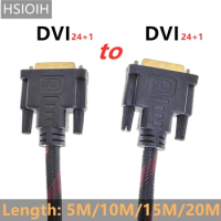 High Speed DVI to DVI Cable Adapter 24+1 pin DVI-D Gold Plated DVI To HDMI to DVI CABLE dvi Supports 3D 1080P 5M 10M 15M 20M