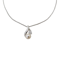 【二手名牌BRAND OFF】JEWELRY 無品牌珠寶 18K金 585白K 珍珠項鍊