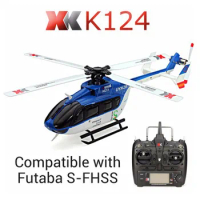 Original WLtoys XK K124 EC145 6CH Brushless Motor 3D 6G System RC Helicopter RTF Compatible With FUTABA S-FHSS
