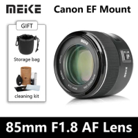 Meike 85mm F/1.8 Full Frame Auto Focus Portrait Prime Lens for Canon EOS EF Mount Digital SLR Cameras 1300D 600D 200D 6D 5D 450D