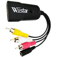 Wiistar Male RCA AV to HDMI Converter Adapter Mini Composite CVBS to HDMI for HDTV TV PS3 PS4 PC DVD Xbox Projector