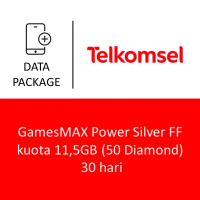 GamesMAX Power Silver FF kuota 11,5GB (50 Diamond) 30 hari