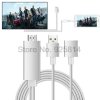 by dhl or ems 50pcs HDMI-Compatible Cable HDTV Adapter AV Cable 8 Pin/Micro USB to HDMI-Compatible 1080P For iPhone 5 6