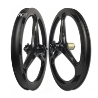 16 inch 349 DB Tri-spoke Carbon Wheelset 16" 349 Three Spoke Wheels 100mm/135mm 8/9/10/11S Disc Brake 16 inch 3 Spoke Wheels