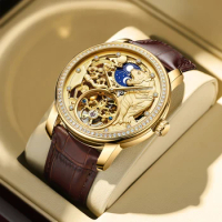 AILANG Golden Tiger Watch Fashion Classic Diamond Men's Watch Mechanical Automatic Winding New Luxury Watch