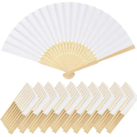 7 Inch Chinese Style Blank Fan Folding Hand Fan Paper Fan for Calligraphy Painting Wedding Gift Indi