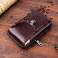 Vertical Waist Bag Holster Genuine leather Phone pouch case Oukitel K7 Power WP5000 WP2 WP1 K10 K8 K10000 Cases Belt Clip cover
