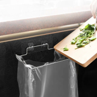 【Dagebeno荷生活】免釘免組裝大口徑不鏽鋼垃圾袋掛架 可拆式塑膠袋支架(1入)