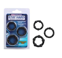 Stay Hard Ring Beaded Cock Ring Pria Original Hitam