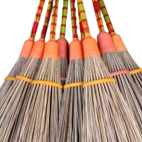 Sapu Lidi dengan Gagang Kayu Panjang 90 CM Ringan & Nyaman untuk Membersihkan Rumah dan Halaman