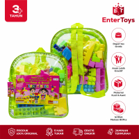Mainan anak Tas block pintar / duplo isi 60 block besar