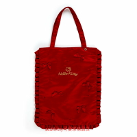 asdfkitty*KITTY紅色荷葉邊大型手提袋/收納袋/購物袋-日本正版商品
