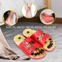Acupressure Massage Slippers Unique Gifts with Natural Stone Massaging Shoes