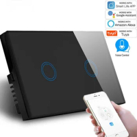 US Standard 2 Gang WIFI Switch,APP Control Smart Switch,AC110-240V,WIFI 2.4G,Compatible With Alexa Google Assistant