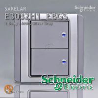 Saklar Schneider Neo Horisontal Double Seri 2 Gang 1 Arah Silver