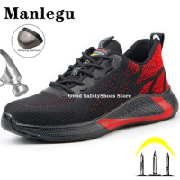 Lightweight Work Sneakers Men Women Safety Shoes Breathable Indestructible Shoes Men Work Shoes Steel Toe Safety Work Boots Male