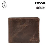 FOSSIL Derrick 真皮RFID防盜皮夾-咖啡色 ML3771201  (禮盒組附鐵盒)