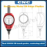 Latest Germany hoffman CNC 3D edge finder pointer type Mahr 359550 red 3D touch probe three-dimensional subpointing stick probe