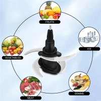 Pengisar, 4 Bilah Penggantian, untuk Mangkuk Pemproses Makanan Ninja 64oz dan 72oz, Bilah Pencincang