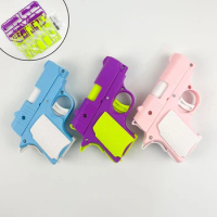 3D Gravity Gun Assembling Radish Gun Toy Mini Model Anti-stress Fidget Toys Non-firing Stress Relief Toy for Kids Adult