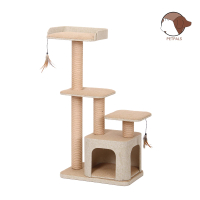 【Petpals】麻布紙繩雙洞遊憩跳台-4層(貓跳台/貓窩/貓爬架)