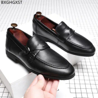Black Double Monk Strap Shoes for Men 2024 Leather Shoes Men Formal Mens Loafers Shoes Luxury Zapatos De Hombre Chaussure Homme