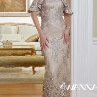 Modern Halter Mother Of The Bride Dress For Wedding Classic Lace Appliques Prom Dress Graceful Straight Long Evening Gown
