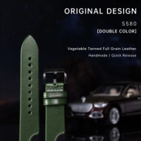 New Original Design Double Color Watch Strap, Quick Release, Leather Watch bands, Accessories, Bracelet, 20mm, 21mm, 22mm
