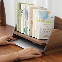 Desktop Bookshelf, Solid Wood Shelf, Black Walnut Bookshelf, Minimalist Small Bookshelf