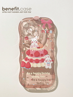 草莓蛋糕兔兔適用蘋果13手機殼iphone14promax新款12保護套11卡通xsmax透明xr硅膠8plus女7可愛少女心