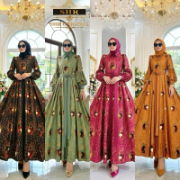 BY SHR ORI 100% NEW READY MAXI DRESS SULTANN SCUBA FULL KANCING FREE BELT