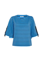 เสื้อ CW V-Neck Striped Jersey Top รุ่น CW229F91S2 สีฟ้า