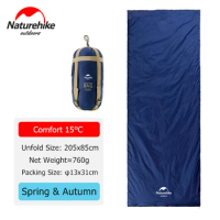 Naturehike 2024 new Sleeping Bag Ultralight LW180 Waterproof Cotton Sleeping Bag Nature Hike Summer Hiking Camping Sleeping Bag