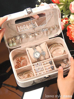 歐式皮革首飾收納盒家用耳環耳釘戒指手表飾品整理盒子大容量防塵