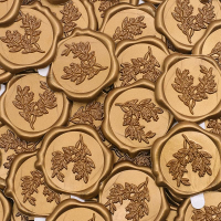 60pcs Eucalyptus Wax Seal Stickers Andotopee Botanical Envelope Seal Stickers Self-Adhesive Olive Gr